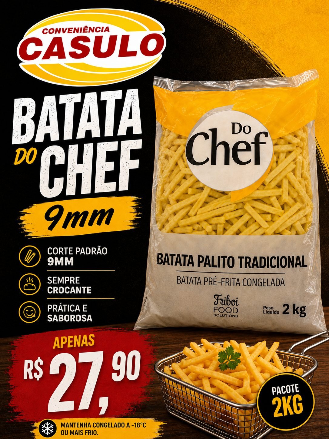 Batata Do Chef 9 mm · 2 kg